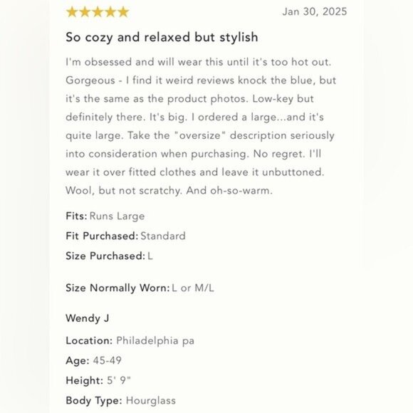 NWT Size XL (P2P 30") -Anthro Oversized Cardigan Sweater made in Italy (US$ 198) - Picture 15 of 16